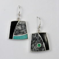 Silver & Black Jade Earrings by Brenda Roy at The Avenue Gallery, a contemporary art gallery in Victoria BC, Canada