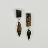Stefoinite & Black Jade Earrings by Brenda Roy at The Avenue Gallery, a contemporary art gallery in Victoria BC, Canada