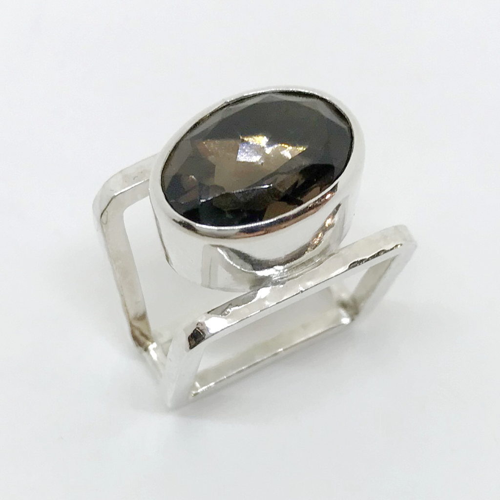 Double Band Ring with Smoky Quartz by A & R Jewellery at The Avenue Gallery, a contemporary fine art gallery in Victoria, BC, Canada.