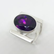 Double Band Ring with Amethyst by A & R Jewellery at The Avenue Gallery, a contemporary fine art gallery in Victoria, BC, Canada.