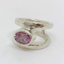 Double Band Ring with Pink Topaz by A & R Jewellery at The Avenue Gallery, a contemporary fine art gallery in Victoria, BC, Canada.