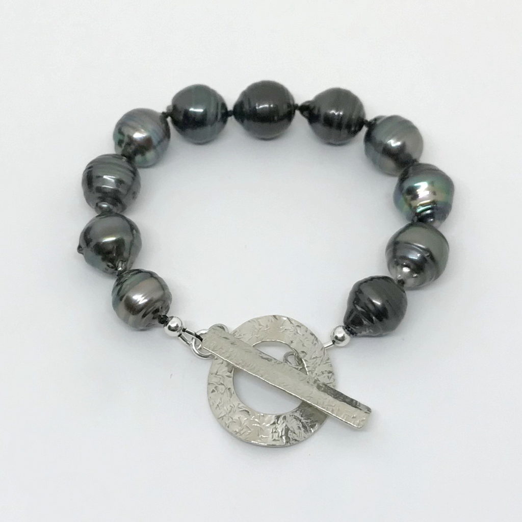 Tahitian Pearl Bracelet with Sterling Silver Clasp by Val Nunns at The Avenue Gallery, a contemporary fine art gallery in Victoria, BC, Canada.