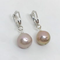 Pink Edison Pearl & Sterling Silver Earrings by Val Nunns at The Avenue Gallery, a contemporary fine art gallery in Victoria, BC, Canada.
