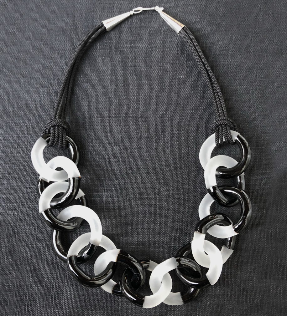 Two-Tone Necklace (Black/White) by Minori Takagi at The Avenue Gallery, a contemporary fine art gallery in Victoria, BC, Canada.