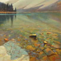 Bow Lake Still (Field Study) by Brent Lynch at The Avenue Gallery, a contemporary fine art gallery in Victoria, BC, Canada.
