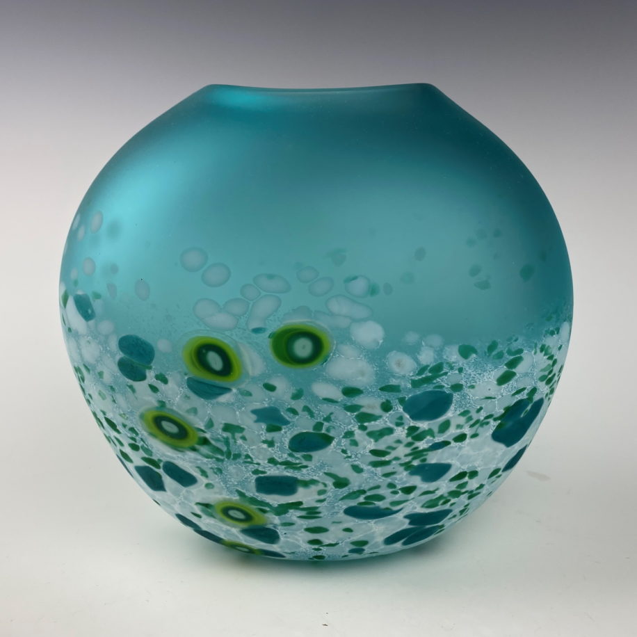 Tulip Vase - Frosted (Teal Green) by Lisa Samphire at The Avenue Gallery, a contemporary fine art gallery in Victoria, BC, Canada.