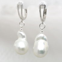 White Baroque Pearl & Sterling Silver Earrings by Val Nunns at The Avenue Gallery, a contemporary fine art gallery in Victoria, BC, Canada.