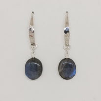 Hammered Sterling Earrings with Labradorite by Van Nunns at The Avenue Gallery, a contemporary fine art gallery in Victoria, BC, Canada