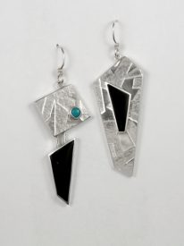 Black Jade & Turquoise Earrings by Brenda Roy at The Avenue Gallery, a contemporary fine art gallery in Victoria, BC, Canada