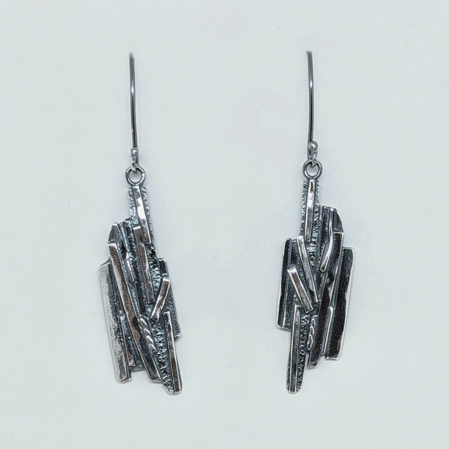 Long Antique Bark Earrings by A & R Jewellery at The Avenue Gallery, a contemporary fine art gallery in Victoria, BC, Canada.