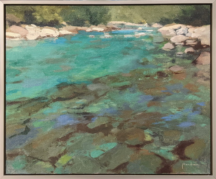 The Emerald Water of the Kennedy River by Maria Josenhans at The Avenue Gallery, a contemporary fine art gallery in Victoria, BC, Canada.