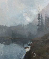 Mystical Mountain Lake by Maria Josenhans at The Avenue Gallery, a contemporary fine art gallery in Victoria, BC, Canada.