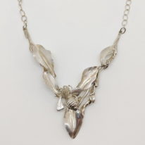 Argentium Silver Bee Necklace by Darlene Letendre at The Avenue Gallery, a contemporary fine art gallery in Victoria, BC, Canada.