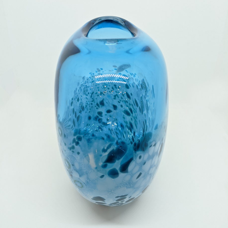 Tulip Vase (Teal Blue) by Lisa Samphire at The Avenue Gallery, a contemporary fine art gallery in Victoria, BC, Canada.