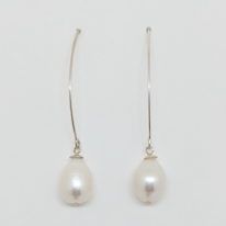 Large Freshwater Pearl & Sterling Silver Earrings by Val Nunns at The Avenue Gallery, a contemporary fine art gallery in Victoria, BC, Canada.