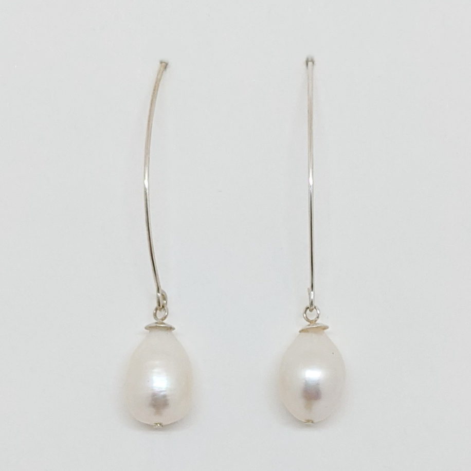 Large Freshwater Pearl & Sterling Silver Earrings by Val Nunns at The Avenue Gallery, a contemporary fine art gallery in Victoria, BC, Canada.