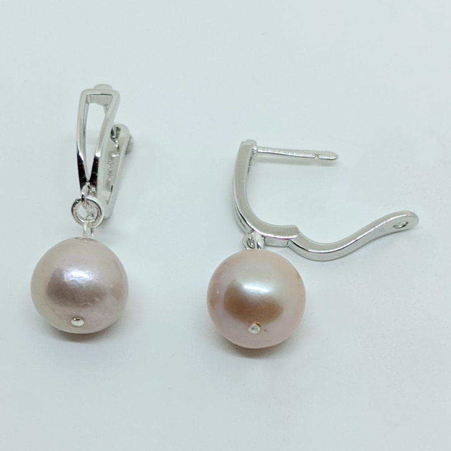 Edison Pearl & Sterling Silver Earrings by Val Nunns at The Avenue Gallery, a contemporary fine art gallery in Victoria, BC, Canada.