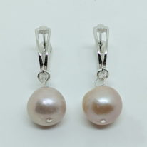 Edison Pearl & Sterling Silver Earrings by Val Nunns at The Avenue Gallery, a contemporary fine art gallery in Victoria, BC, Canada.