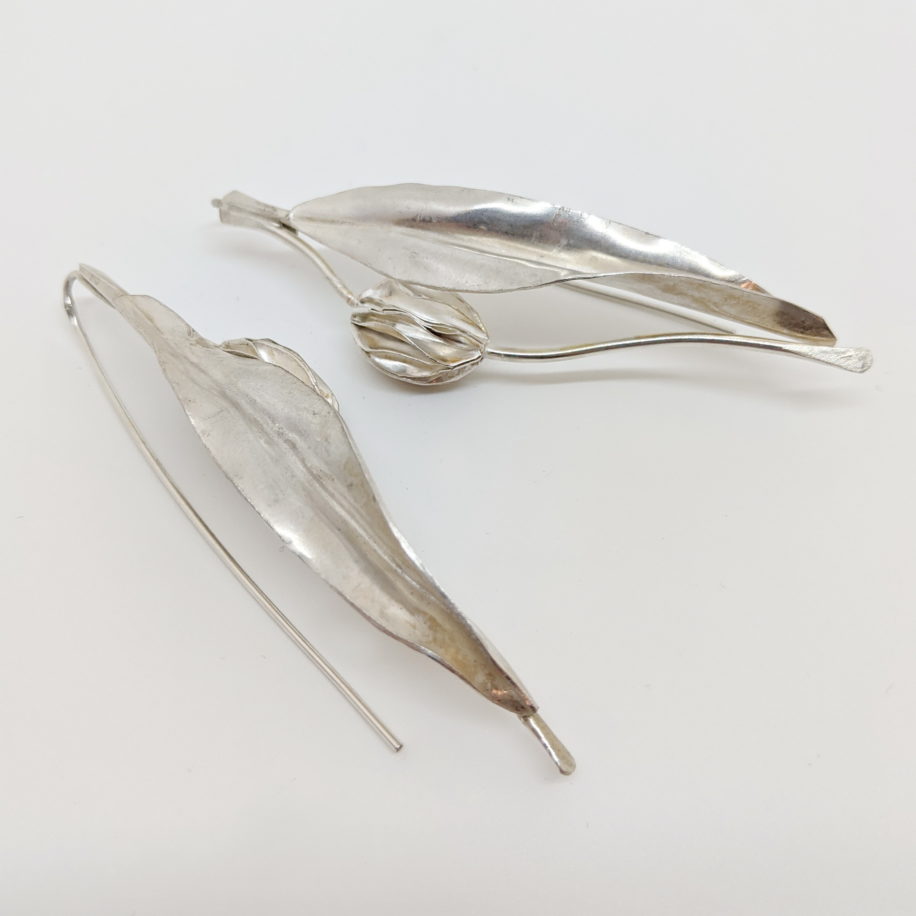Long Leaf & Seed Pod Earrings by Darlene Letendre at The Avenue Gallery, a contemporary fine art gallery in Victoria, BC, Canada.