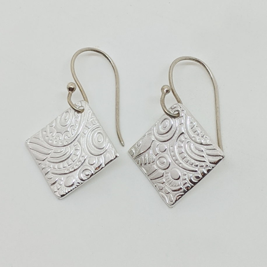 Textured Fine Silver Earrings by Veronica Stewart at The Avenue Gallery, a contemporary fine art gallery in Victoria, BC, Canada.