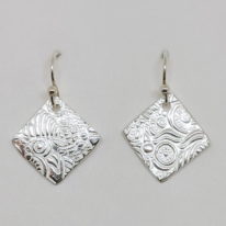 Small Textured Fine Silver Earrings by Veronica Stewart at The Avenue Gallery, a contemporary fine art gallery in Victoria, BC, Canada.