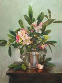 Rhododendrons in Silver by Tanya Bone at The Avenue Gallery, a contemporary fine art gallery in Victoria, BC, Canada.