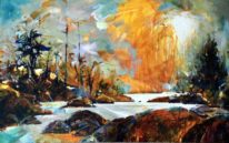 Misty Island by Eunmi Conacher at The Avenue Gallery, a contemporary fine art gallery in Victoria, BC, Canada.