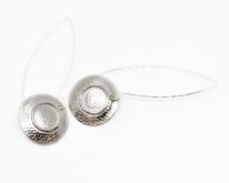 Long Silver Earrings with Circles by ARTYRA Studio at The Avenue Gallery, a contemporary fine art gallery in Victoria, BC, Canada.