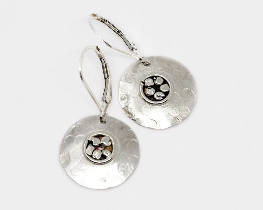 Short Silver Earrings with Dots by ARTYRA Studio at The Avenue Gallery, a contemporary fine art gallery in Victoria, BC, Canada.