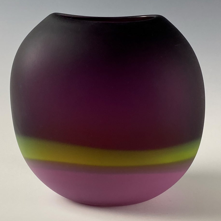 Abstract Landscape Vase (Purple) - Frosted by Lisa Samphire at The Avenue Gallery, a contemporary fine art gallery in Victoria, BC, Canada.