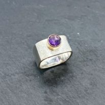 Large Square Stack Ring with Amethyst by Chi's Creations at The Avenue Gallery, a contemporary fine art gallery in Victoria, BC, Canada.