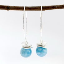 Acorn Earrings with Aquamarine by Chi's Creations at The Avenue Gallery, a contemporary fine art gallery in Victoria, BC, Canada.