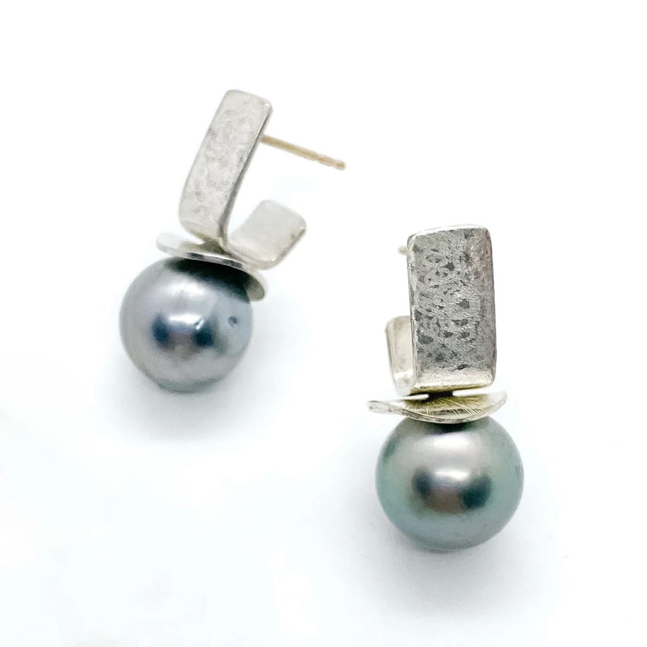 One-of-a-Kind Tahitian Pearl Earrings by Chi's Creations at The Avenue Gallery, a contemporary fine art gallery in Victoria, BC, Canada.