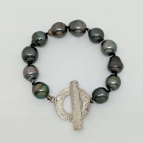Tahitian Pearl Bracelet with Sterling Silver Toggle by Val Nunns at The Avenue Gallery, a contemporary fine art gallery in Victoria, BC, Canada.