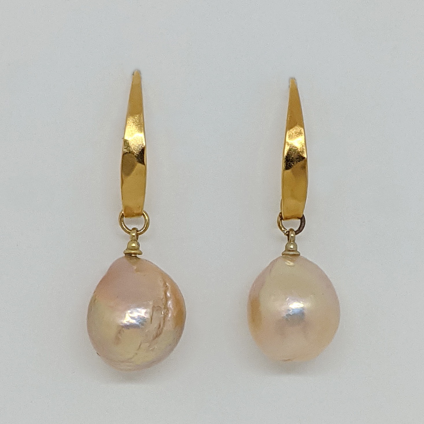 Large Keshi Pearl & 24kt. Gold Plate Earrings by Val Nunns - The Avenue ...