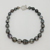 Tahitian Pearl Necklace with Large Sterling Silver Clasp by Val Nunns at The Avenue Gallery, a contemporary fine art gallery in Victoria, BC, Canada.
