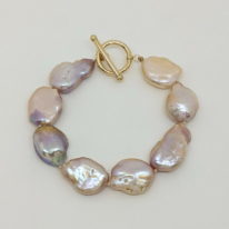 Baroque Pearl Bracelet with Gold-Fill Toggle Clasp Val Nunns at The Avenue Gallery, a contemporary fine art gallery in Victoria, BC, Canada.