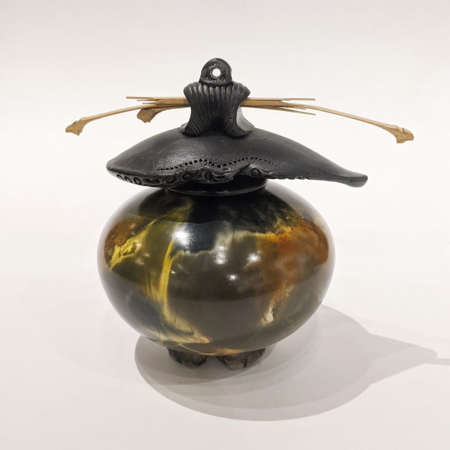 Small Round Vase with Top by Geoff Searle at The Avenue Gallery, a contemporary fine art gallery in Victoria, BC, Canada.