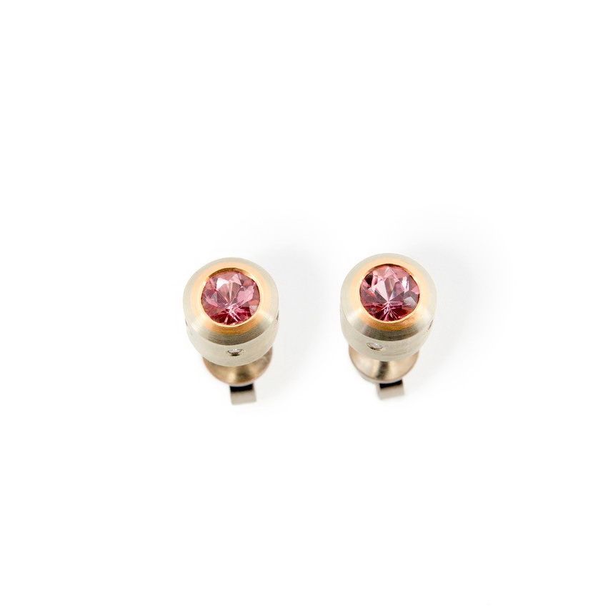 Imperial Topaz & Diamond Stud Earrings by Bayot Heer at The Avenue Gallery, a contemporary fine art gallery in Victoria, BC, Canada.