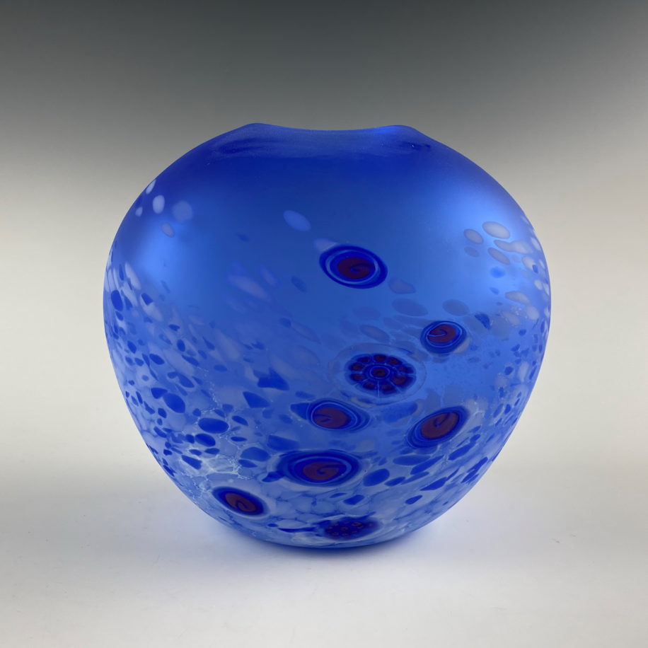 Tulip Vase - Frosted (Blue) by Lisa Samphire at The Avenue Gallery, a contemporary fine art gallery in Victoria, BC, Canada.