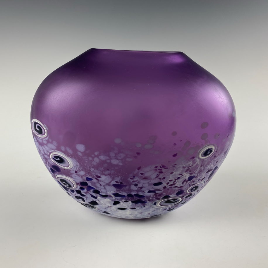 Tulip Vase - Frosted (Royal Purple) by Lisa Samphire at The Avenue Gallery, a contemporary fine art gallery in Victoria, BC, Canada.