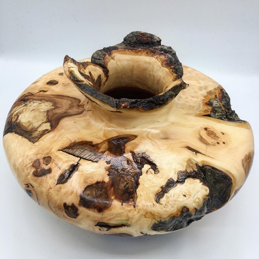 Spalted Apple Hollow Vessel II by Laurie Ward at The Avenue Gallery, a contemporary fine art gallery in Victoria, BC, Canada.
