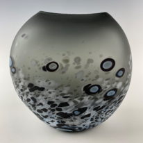 Tulip Vase - Frosted (Grey) by Lisa Samphire at The Avenue Gallery, a contemporary fine art gallery in Victoria, BC, Canada.