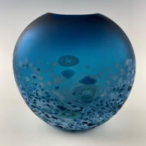 Tulip Vase - Frosted (Deep Teal) by Lisa Samphire at The Avenue Gallery, a contemporary fine art gallery in Victoria, BC, Canada.