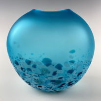 Tulip Vase - Frosted (Copper Blue) by Lisa Samphire at The Avenue Gallery, a contemporary fine art gallery in Victoria, BC, Canada.
