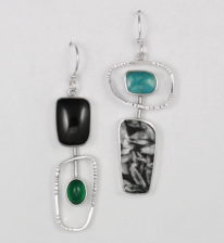 Pinolith and Turquoise Earrings by Brenda Roy at The Avenue Gallery, a contemporary fine art gallery in Victoria BC, Canada