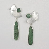 Emerald and Maw Sit Sit Earrings by Brenda Roy at The Avenue Gallery, a contemporary fine art gallery in Victoria BC, Canada