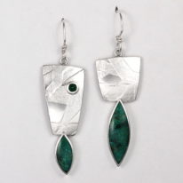 Chrysocolla and Chrysoprase Earrings by Brenda Roy at The Avenue Gallery, a contemporary fine art gallery in Victoria BC, Canada