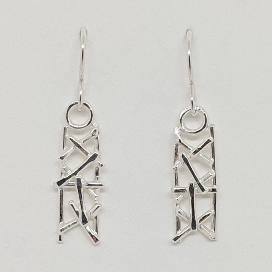 Medium Rectangle Twig Earrings by A & R Jewellery at The Avenue Gallery, a contemporary fine art gallery in Victoria, BC, Canada.