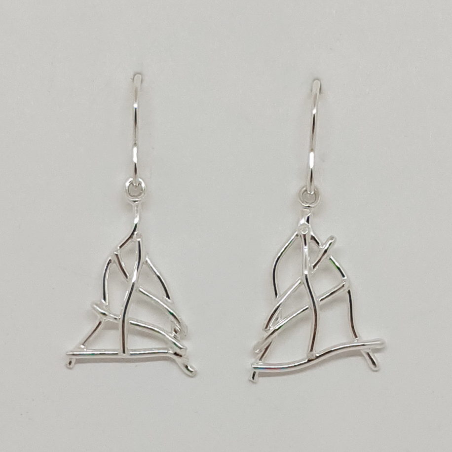 Medium Triangle Twig Earrings by A & R Jewellery at The Avenue Gallery, a contemporary fine art gallery in Victoria, BC, Canada.